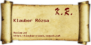 Klauber Rózsa névjegykártya
