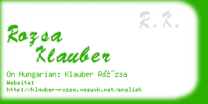 rozsa klauber business card